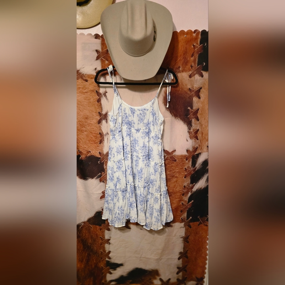 Floral Blue and White Sundress